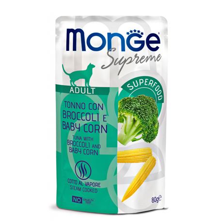 Monge Supreme - Tonno con Broccoli e Baby Corn - Adult - 24 x 80g