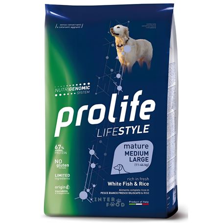 PROLIFE Life Style Mature White Fish & Rice - M/L - 12kg