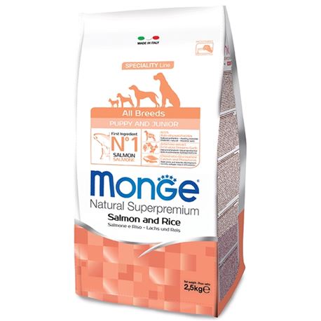 Monge SL All Breeds Puppy & Junior Salmone e Riso 12kg 1