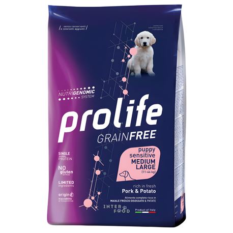 PROLIFE Grain Free Puppy Sensitive Pork & Potato - Medium/Large - 10kg