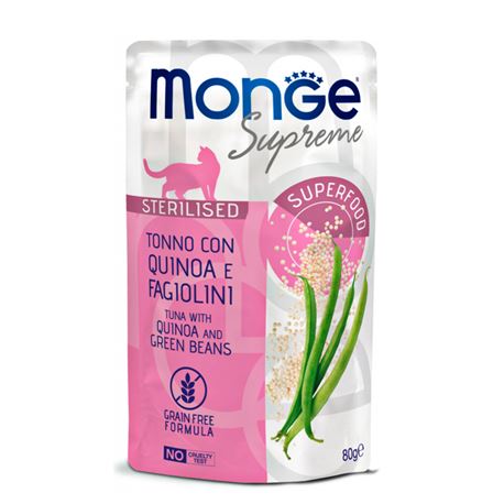 Monge Supreme - Tonno con Quinoa e Fagiolini - Sterilised - 24 x 80g 1