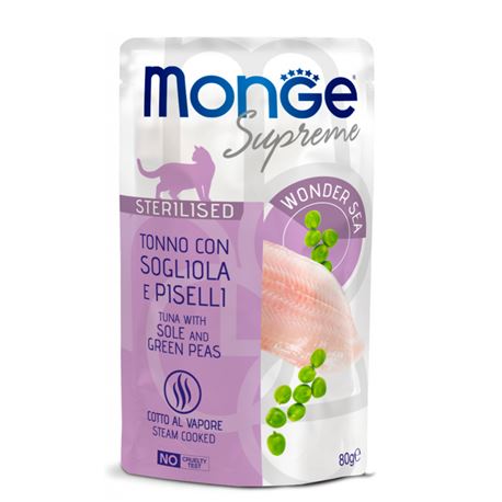 Monge Supreme - Tonno con Sogliola e Piselli - Sterilised - 24 x 80g 1