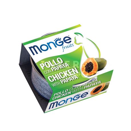 Monge Fruits - Sfilaccetti di pollo con papaya - 80g 1