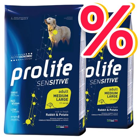 PROLIFE Sensitive Adult Rabbit & Potato - Medium/Large - 2x10kg 1