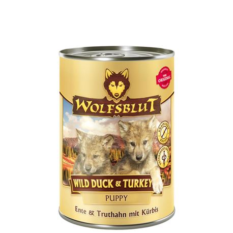 WOLFSBLUT Wild Duck - Ente mit Skartoffeln - Puppy - 6 x 395g