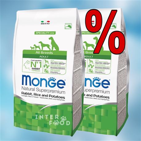 Monge SL All Breeds Coniglio, Riso e Patate - 2 x 12kg 1