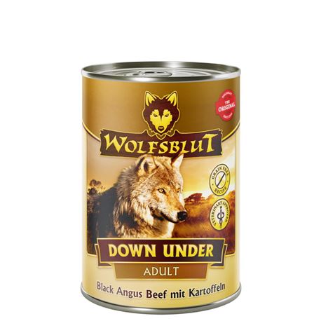 WOLFSBLUT Down Under - Black Angus Beef mit Skartoffeln - Adult - 6 x 395g